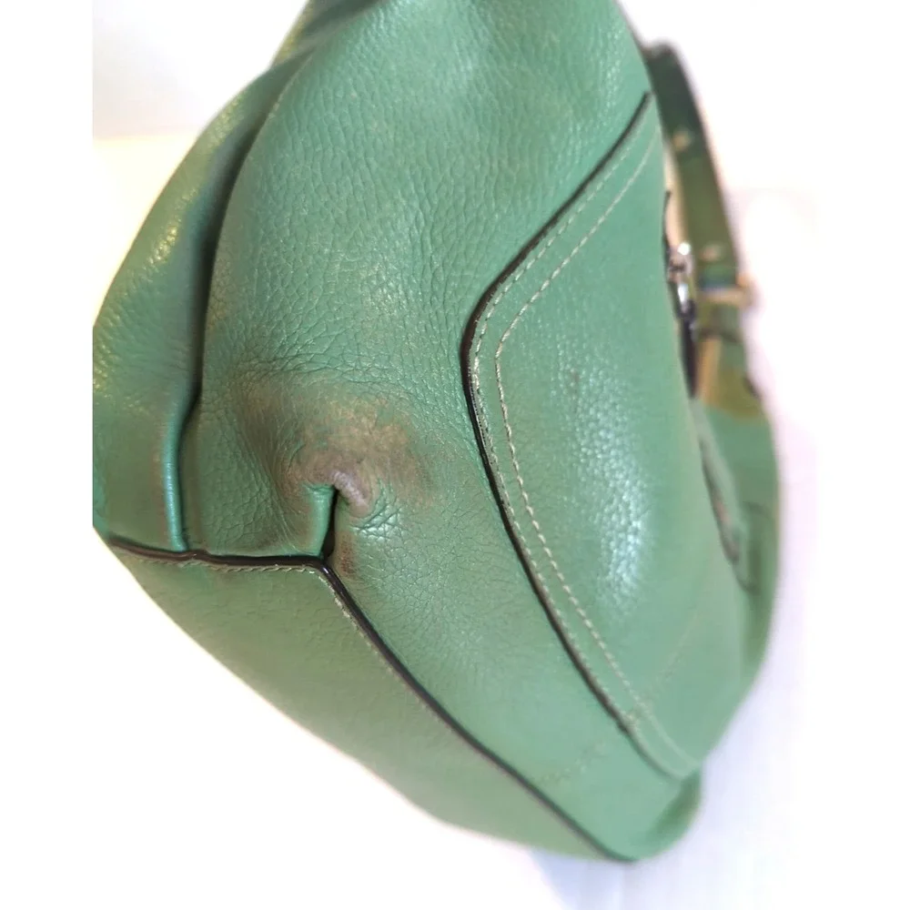 Rare Authentic Vtg Coach Penelope Shoulder Bag Leaf Green Pebbled Leather - Picture 7 of 11